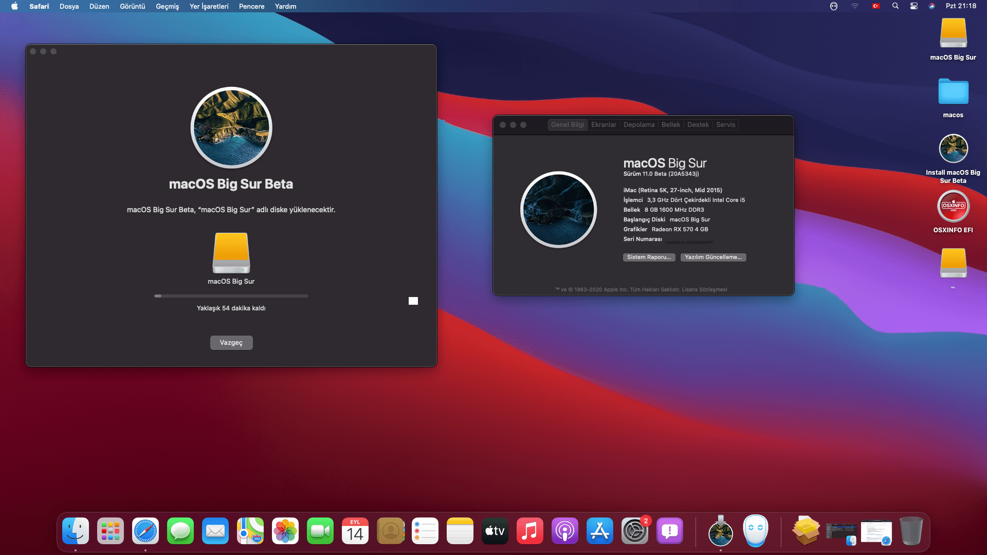 MacOS Big Sur i5 3550 RX 570 kurulumdan sonra güncelleme sıkıntısı ...
