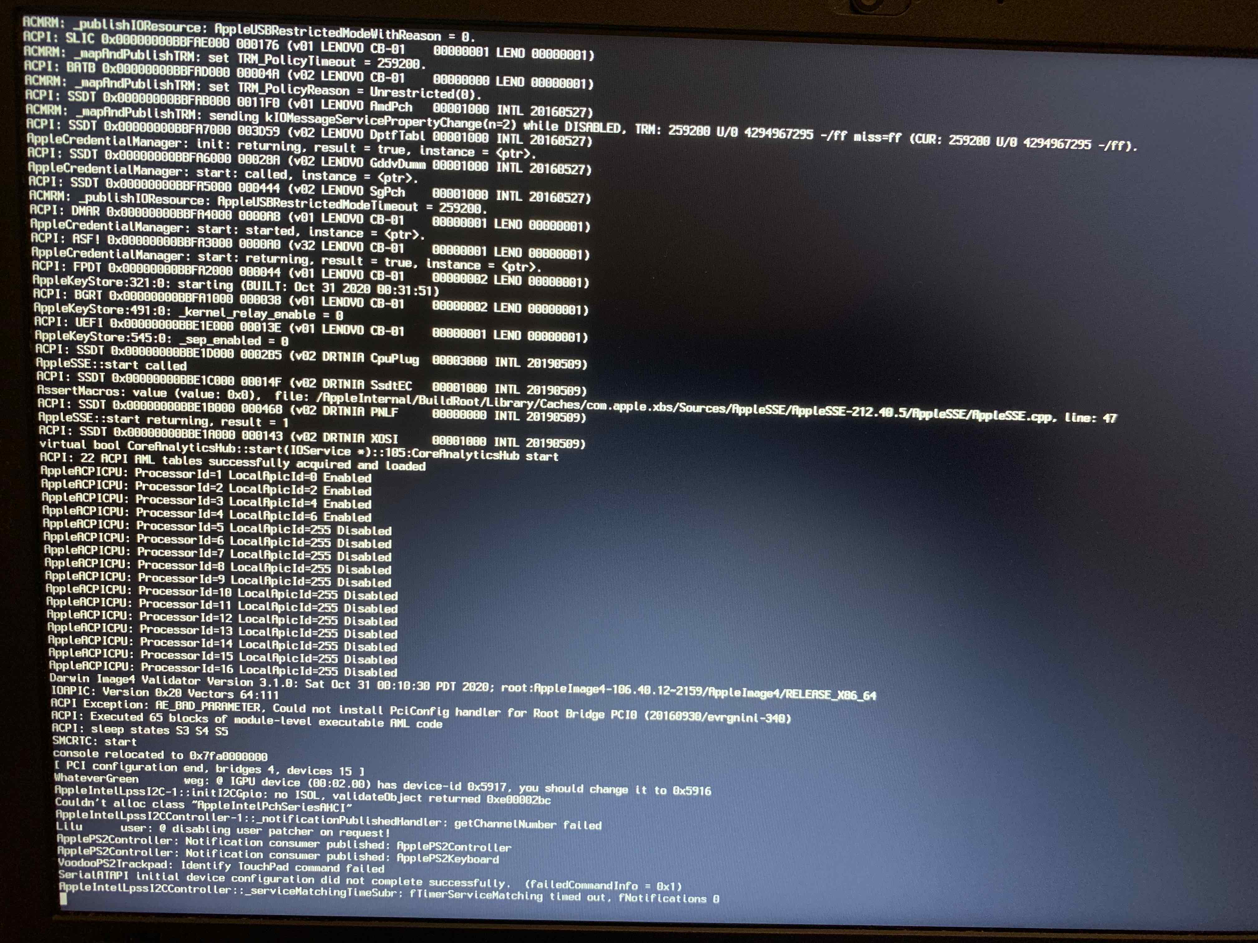 ÇÖZÜLDÜ - Lenovo 330-15IKB Big Sur Kurulum Sorunu - osxinfo.net ...