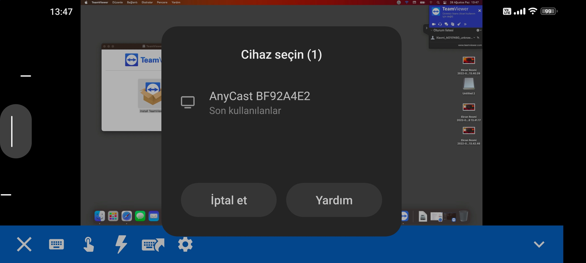 macOS İle Kablosuz Yansıtma Teamviewer'la Hackintosh